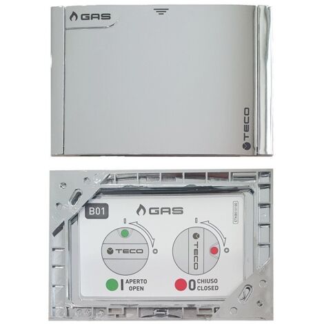 Placca di copertura valvola Gas Teco B01 Multicolore Cromo lucido