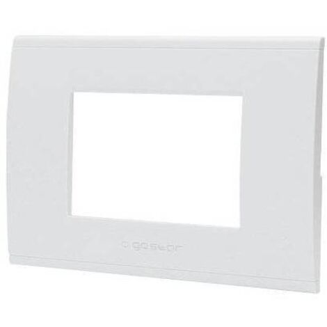 placca di plastica compatibile bticino livinglight international bianco 3 fori