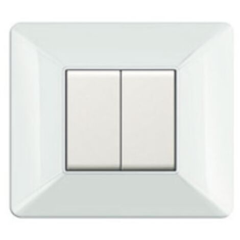 Placca Easy 2 Moduli Bianco ( ELETTROCANALI cod. ECSE9802WH )