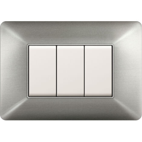 Placca Easy 3 Mod.Acciaio Satinato ( ELETTROCANALI cod. ECSE9803AS )