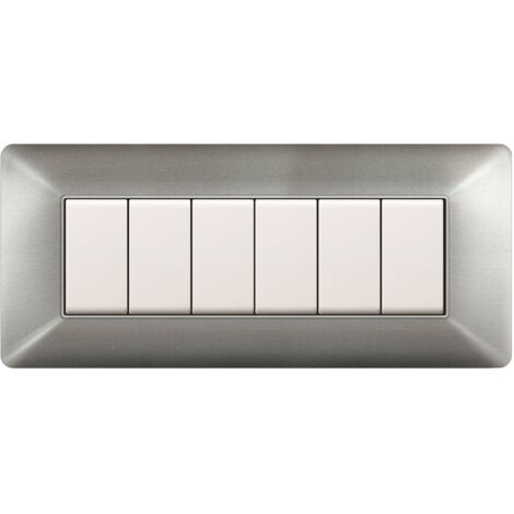 Placca Easy 6 Moduli Bianco ( ELETTROCANALI cod. ECSE9806WH )