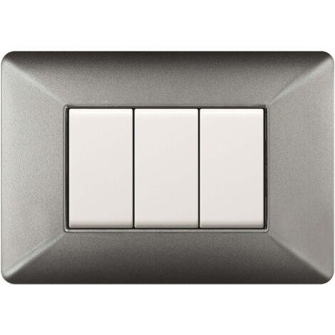 PLACCA EASY MOD. MATIX ALLUMINIO NOTTE 3P. Prezzo per 1 pezzo.