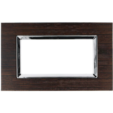 Placca Elegance 3M 4M 6M Compatibile Bticino Matix Legno Scuro,4 POSTI