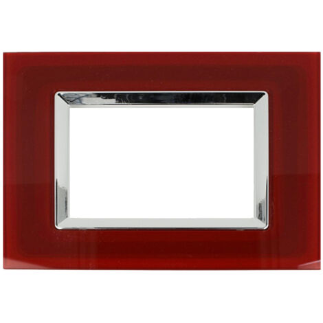 Placca Elegance 3M 4M 6M Compatibile Bticino Matix ROSSO,3 POSTI