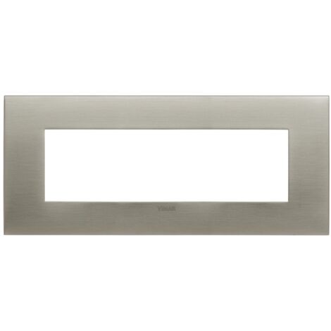 Placca fit 7 moduli metallo acciaio spazzolato Vimar 19957.08