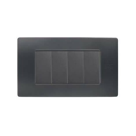 Placca Flexa Tecnopolimero Antracite Nea 4 Moduli Simon Urmet 11804.AN