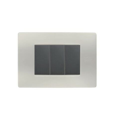 Placca Flexa Tecnopolimero Polvere 3 Moduli Simon Urmet 11803.PV