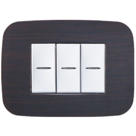 Placca Futura 3 4 6 Moduli Legno Wenge' Compatibile Con Bticino Axolute