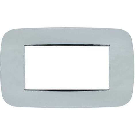 Placca Futura 3M 4M 6M Cromo Lucido Compatibile Bticino Axolute 4 POSTI