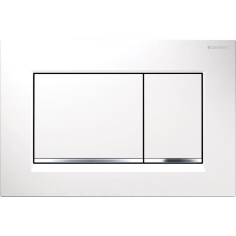 Placca Geberit Sigma20 Square Bianco / Cromato Lucido Doppio Tasto (ex Sigma30)  115.883.KJ.1 Bianco