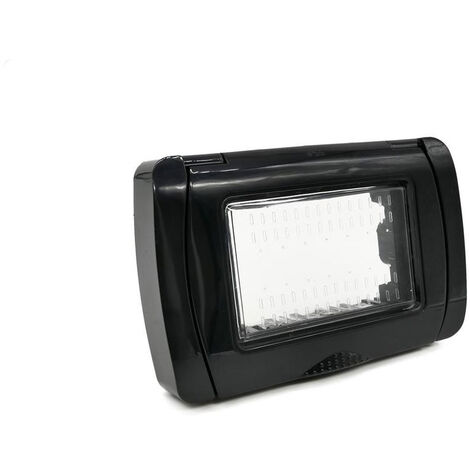 Placca idrobox 4 posti compatibile con living light international IP55 coperchio modulo cassetta 504 nero