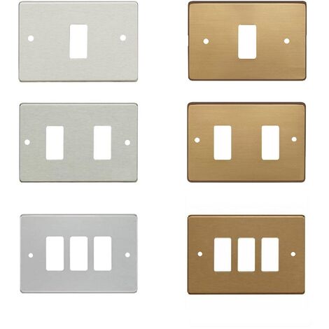 Placca in alluminio tipo Magic colore bronzo e alluminio 1-2-3 posti supporto503 ALLUMINIO - 3