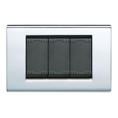 Placca in pressofusione cromo 3 moduli