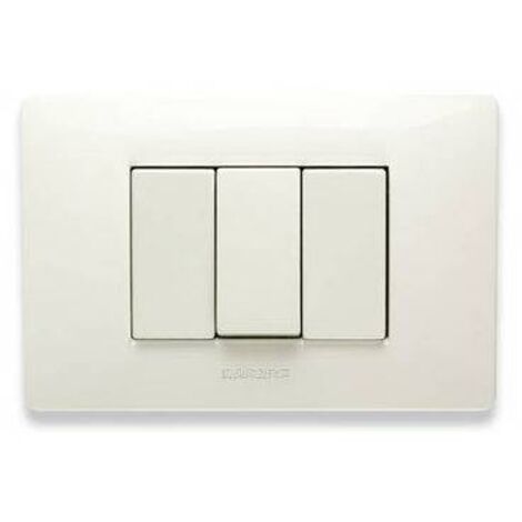 PLACCA IN TECNOPOLIMERO 3 POSTI Misura: Bianco