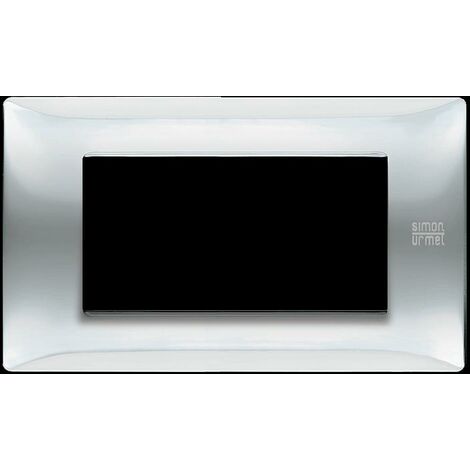 Placca in tecnopolimero, inox lucido, 4 moduli nea flexa urmet 11804.il