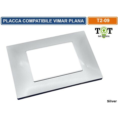 OFFERTA STOCK VIMAR PLANA SILVER COMPATIBILE METAL PRESE PULSANTI ARGENTO