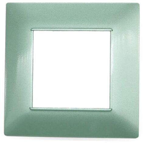 PLACCA IN TECNOPOLIMERO VERDE ACQUA COMPATIBILE CON SERIE VIMAR PLANA 2 - 3 - 4 - 7 MODULI - Numero Moduli: 2 Moduli
