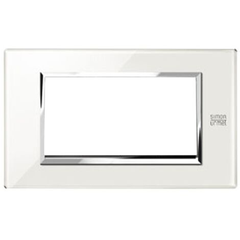 Placca in vetro Urmet Simon Expì bianco neve 4 moduli 13004.BN