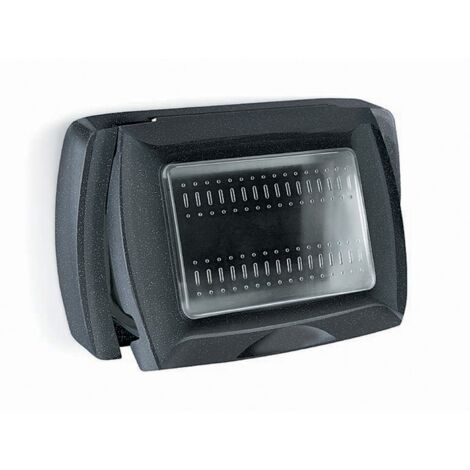 PLACCA LIFE BOX SYSTEM P/ESTERNO IP55 NERO 3P