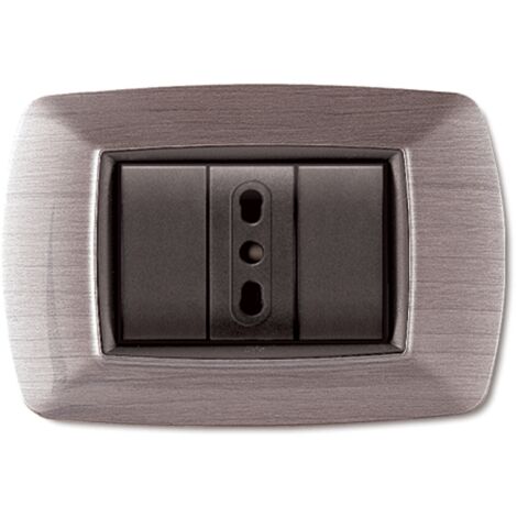 PLACCA LIFE MOD. LIVING PLAST.ACCIAIO SATINATO 3P. Prezzo per 1 pezzo.