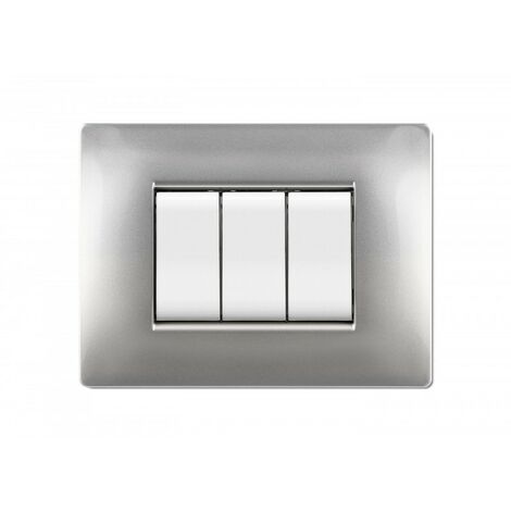 PLACCA LIFE Q LIVING PLAST ALLUMINIO CHIARO 3P