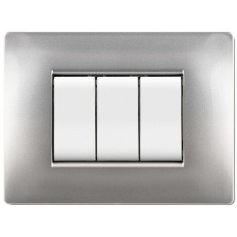 PLACCA LIFE Q LIVING PLAST ALLUMINIO CHIARO 4P