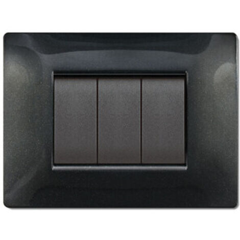 PLACCA LIFE Q LIVING PLAST NERO GLITTERING      4P- 1,0 pz