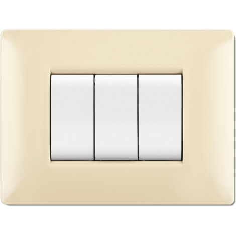 Placca Life Q Mod.Living Plas.Avorio 3P - 10 Pz