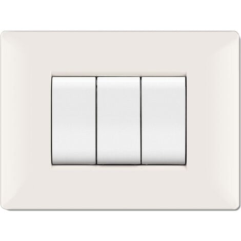 ELETTROCANALI Placca life q mod.living plas.bianco 3p