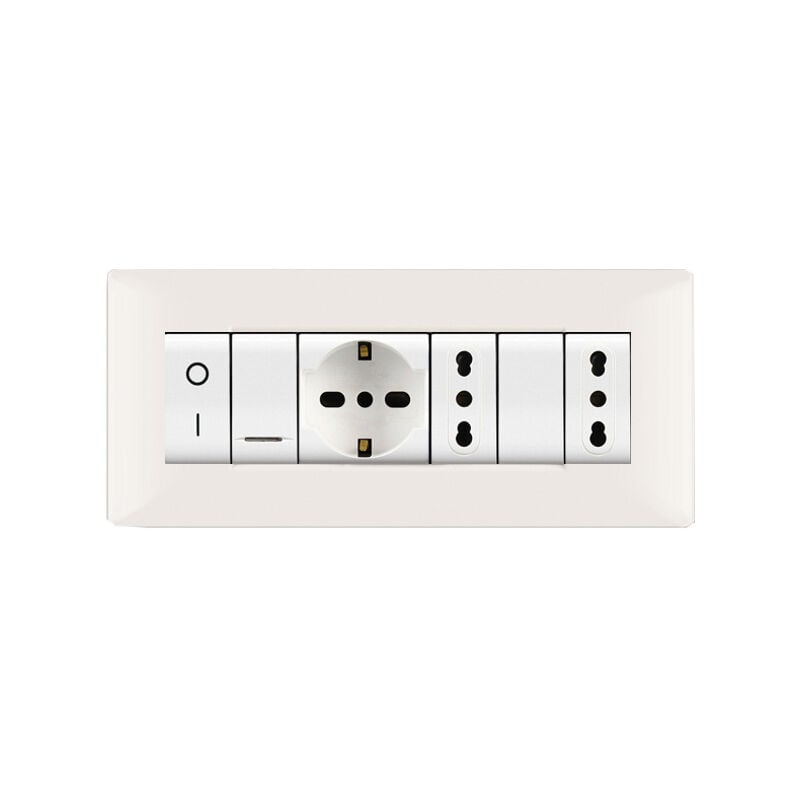 Placca Placchetta per interruttore elettrico 7 posti - Bianco ECL2887WH My Life q