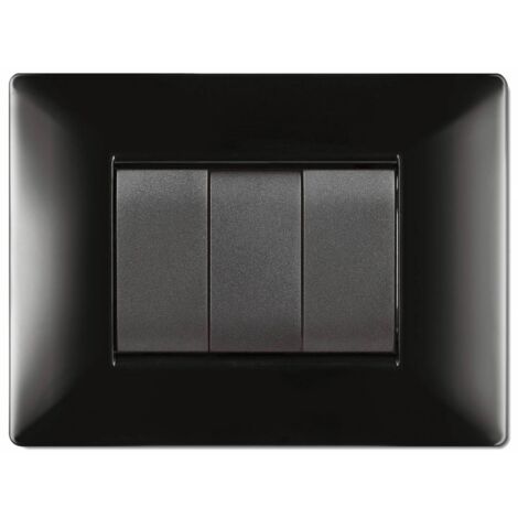 PLACCA LIFE Q MOD.LIVING PLAS.NERO 3P. Prezzo per 1 pezzo.