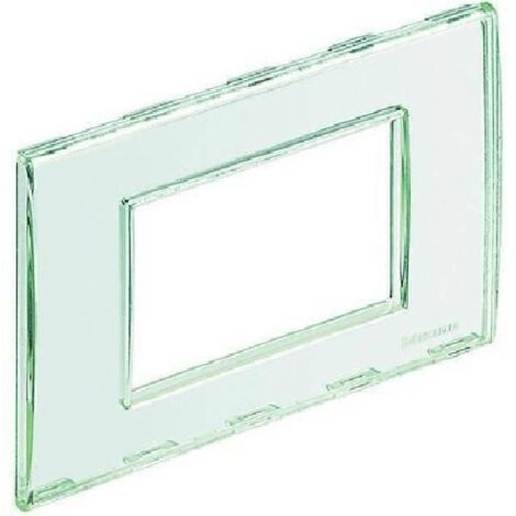 Placca Living Light 3 Moduli, Personalizzabile, in tecnopolimero, Colore Trasparente