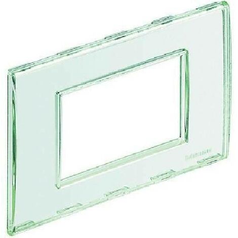 Placca Living Light 3 Moduli, Personalizzabile, in tecnopolimero, Colore Trasparente