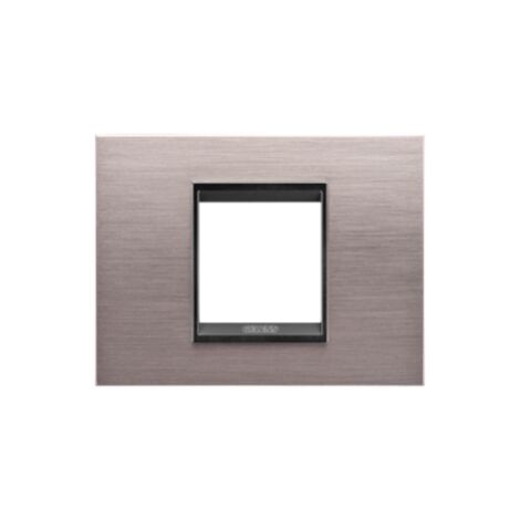PLACCA LUX 2P METAL. ALLUM. SPAZZ. LAVY GEWISS GW16202WS