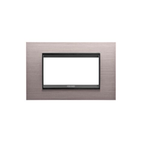 PLACCA LUX 4P METAL. ALLUM. SPAZZ. LAVY GEWISS GW16204WS