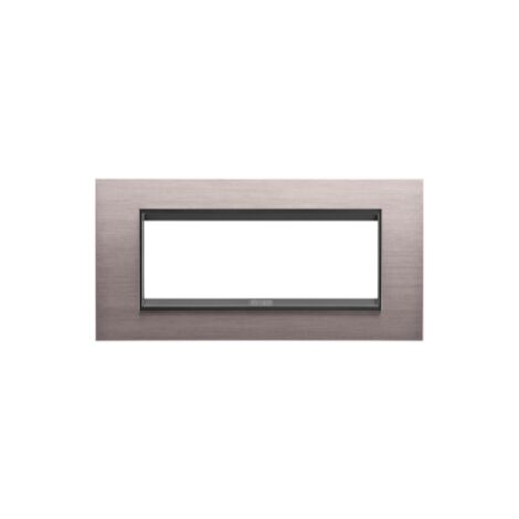 PLACCA LUX 6P METAL. ALLUM. SPAZZ. LAVY GEWISS GW16206WS