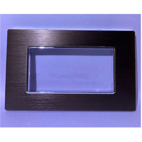 Placca Luxury 3 4 6m Metallo Brown Marrone Satinato Compatibile Bticino Axolute