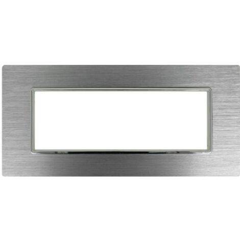 Placca Luxury 506 6M In Metallo Satinato Colore Argento Compatibile Con Bticino Axolute SD21006-7MT