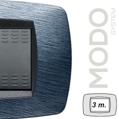 Placca Master Modo in tecnopolimero Satinato blu 3 posti 39TC523