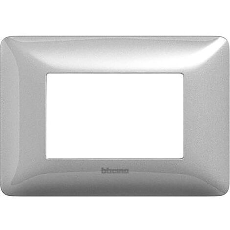 Placca Matix 3 Moduli, Silver, in Tecnopolimero