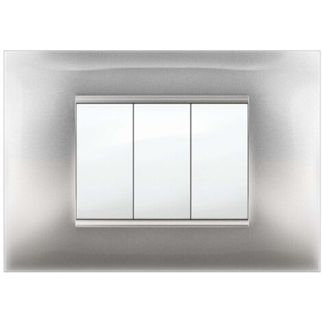 PLACCA MIVIDA PLANA ALLUMINIO CHIARO 3P - 10 pezzi