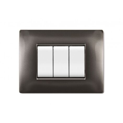 Placca Mylife Q 3 Moduli Alluminio Notte ( ELETTROCANALI cod. ECL2883AN )