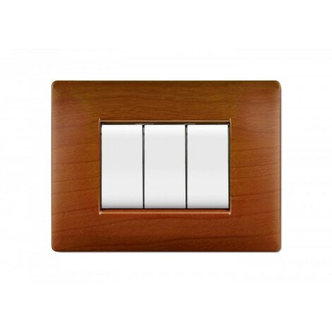 Placca Mylife Q 3 Moduli Legno Chiaro ( ELETTROCANALI cod. ECL2883LC )