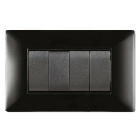 AUTRES Placca Mylife Q 4 Moduli Nero ( ELETTROCANALI cod. ECL2884N )