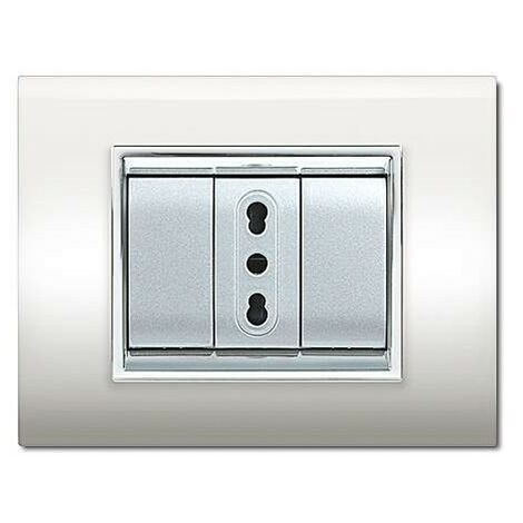 Placca Newprestige 3 Moduli Bianco ( ELETTROCANALI cod. ECL3083WH )
