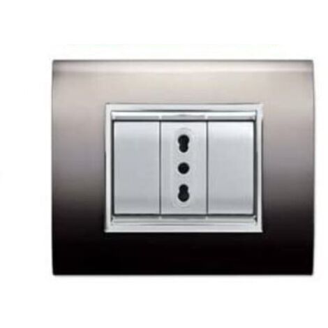Placca Newprestige 4 Mod. Metal Black Satinato ( ELETTROCANALI cod. ECL3084MBS )