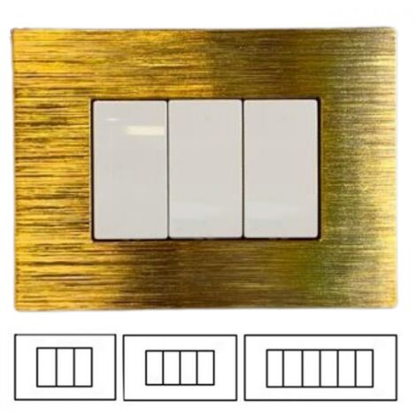 Placca Oro Satinato 3 Posti MATIX Compatibile-3 Posti