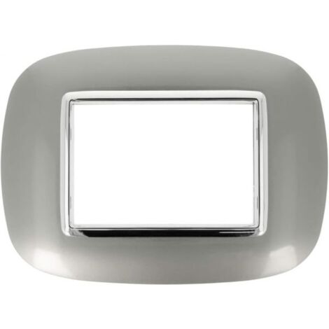 Placca Oval 503 3M Moduli Silver Compatibile con Bticino Axolute