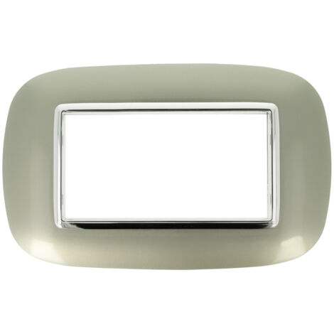 Placca Oval 504 4 Moduli TITANIO Compatibile con Bticino Axolute