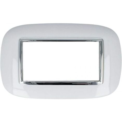 SANDASDON Placca Oval 504 4M Moduli Bianco Compatibile con Bticino Axolute